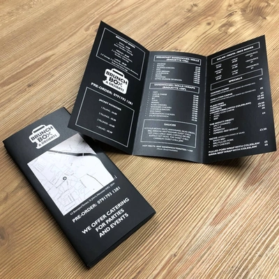 Folded Menus for Brunch Box & Desserts