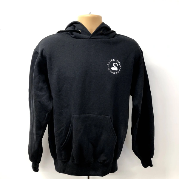  Printed Hoodie with Black Swan Windows logo printed on the front