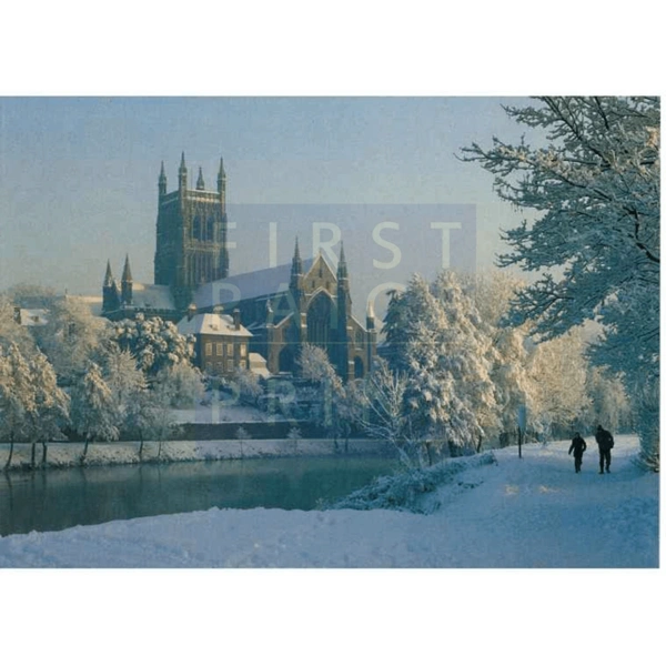 86/71X Worcester Cathedral from the west bank