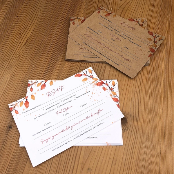 RSVPs Smooth White 300gsm And Kraft 260gsm Stocks