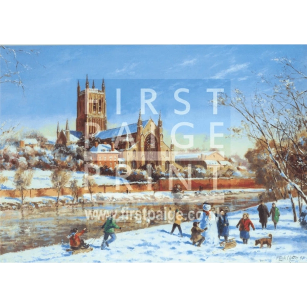 86/47 Worcester Cathedral across the River Severn