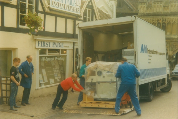 Machine Delivery to First Paige Printers